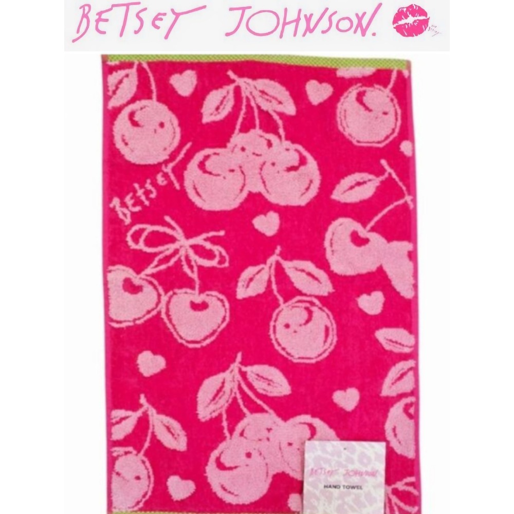 Betsey Johnson Cherries & Hearts Hand Towel